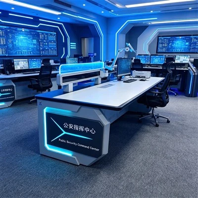 Console da sala de comando de segurança pública